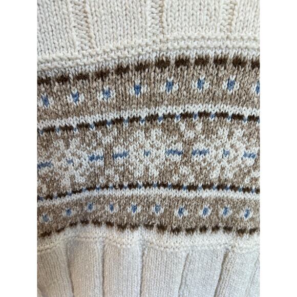 Vintage Liz Claiborne Zip-Up Cream Cottagecore Sweater – Women’s M - Picture 5 of 6